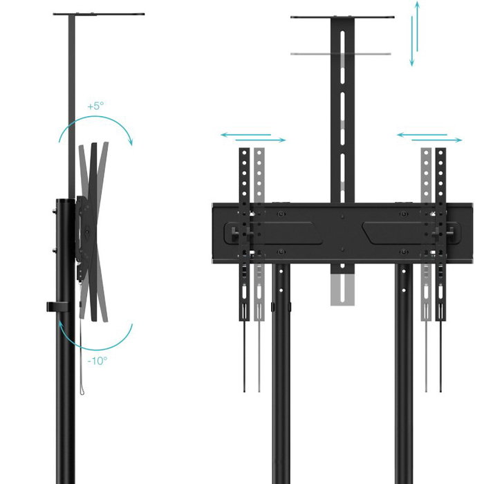 Tooq Nefertiti FS1151M-B Soporte de Suelo con Ruedas Negro Tooq Nefertiti FS1151M-B Soporte de Suelo con Ruedas Negro
